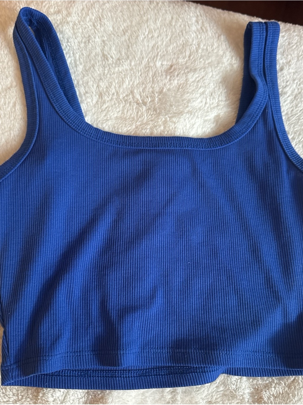 Blue Ribbed Crop Tank - Women's Intimates